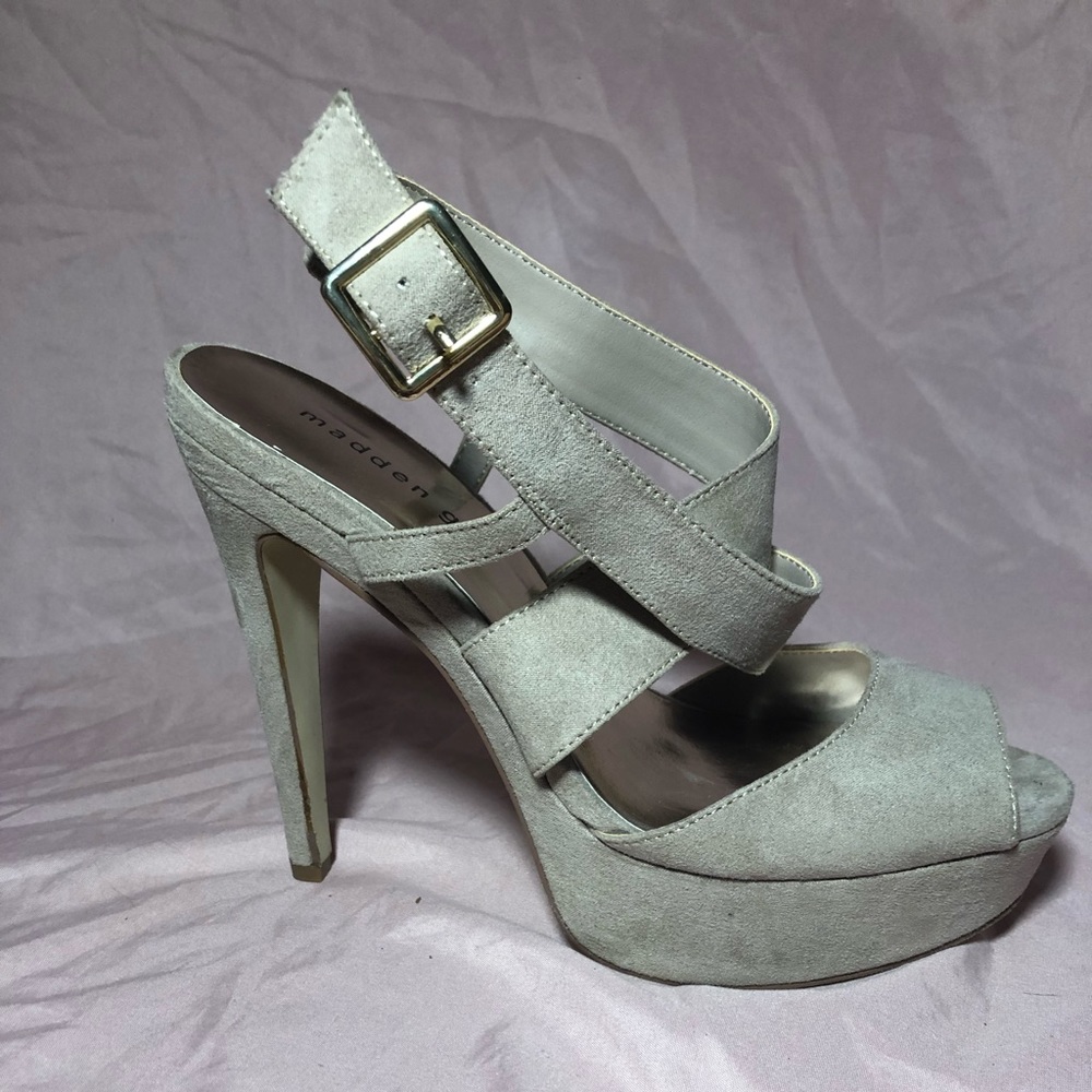 Madden Girl Tan Velvet heels